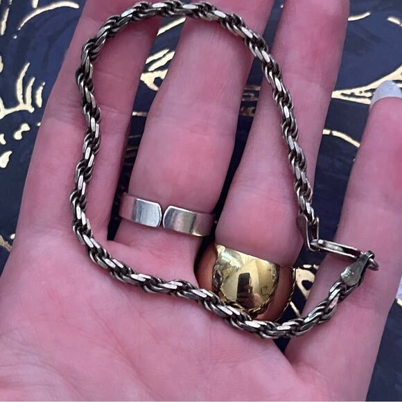 Vintage 80s Thick Unisex 925 Sterling Silver Twisted Rope Bracelet A3 - Picture 8 of 9